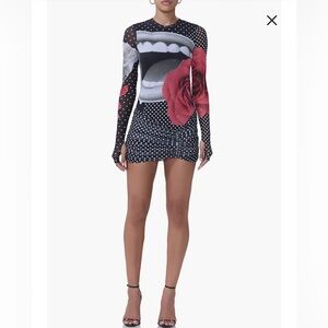 Polka Dot Mesh Minidress